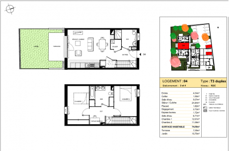 4 T3 duplex - Résidence à Villenave d'Ornon