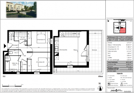 G2 2.02 T3 duplex - Résidence à Le Taillan-Médoc