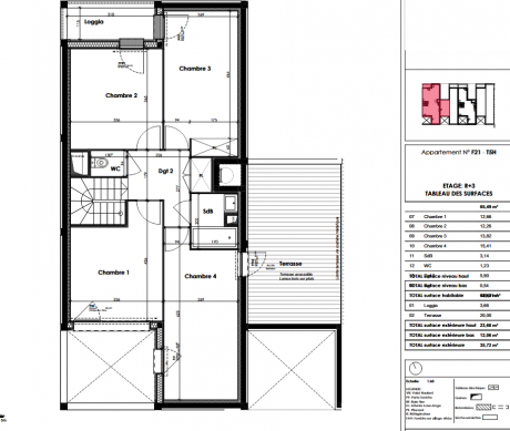 F21bis T5 duplex - Résidence à Bordeaux