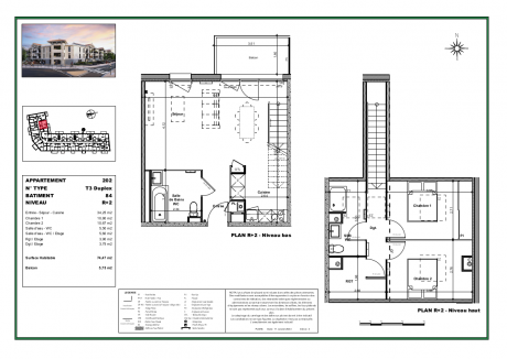 202 T3 duplex - Résidence à Biganos