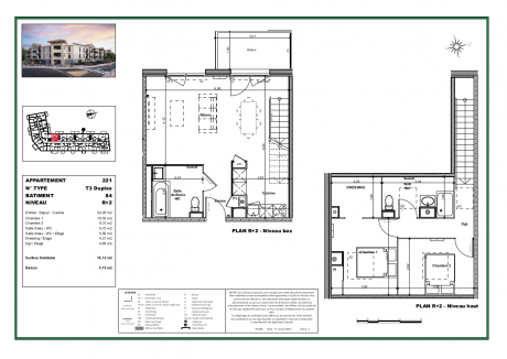 221 T3 duplex - Résidence à Biganos